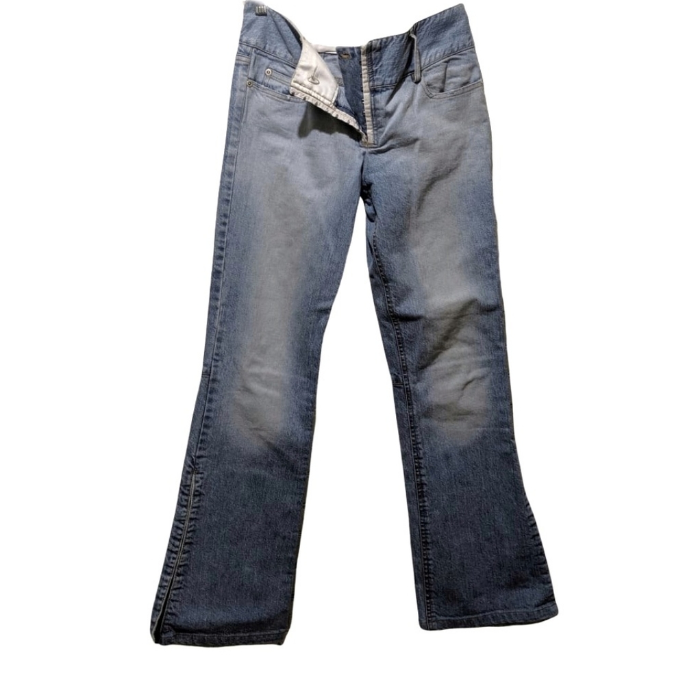 Alice + Olivia Sz 4 Light Wash Hook & Eyelet Jean